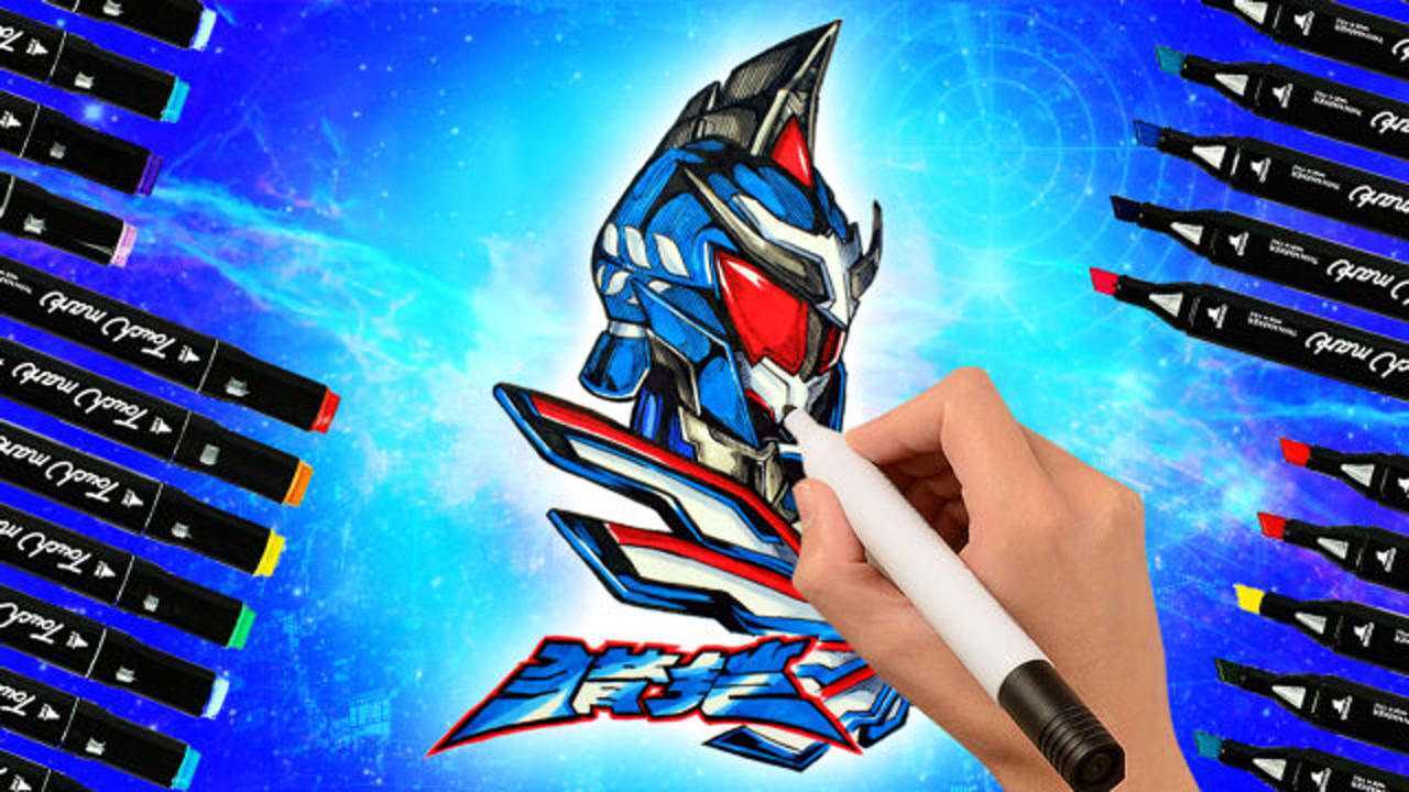 手绘铠甲勇士猎铠鹰帅马克笔涂色过程你喜欢帅气的他吗