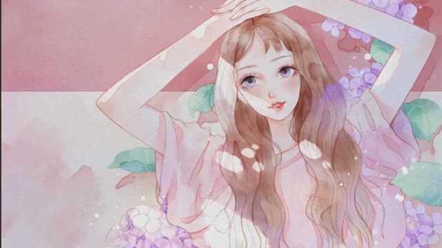 水彩质感的增加一丨少女风水彩商业插画