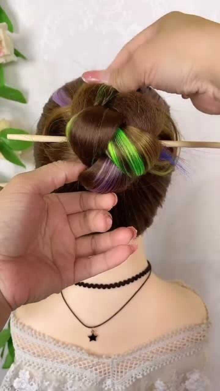 史上最简易的盘头发方法,一根筷子就能搞定,看我的!