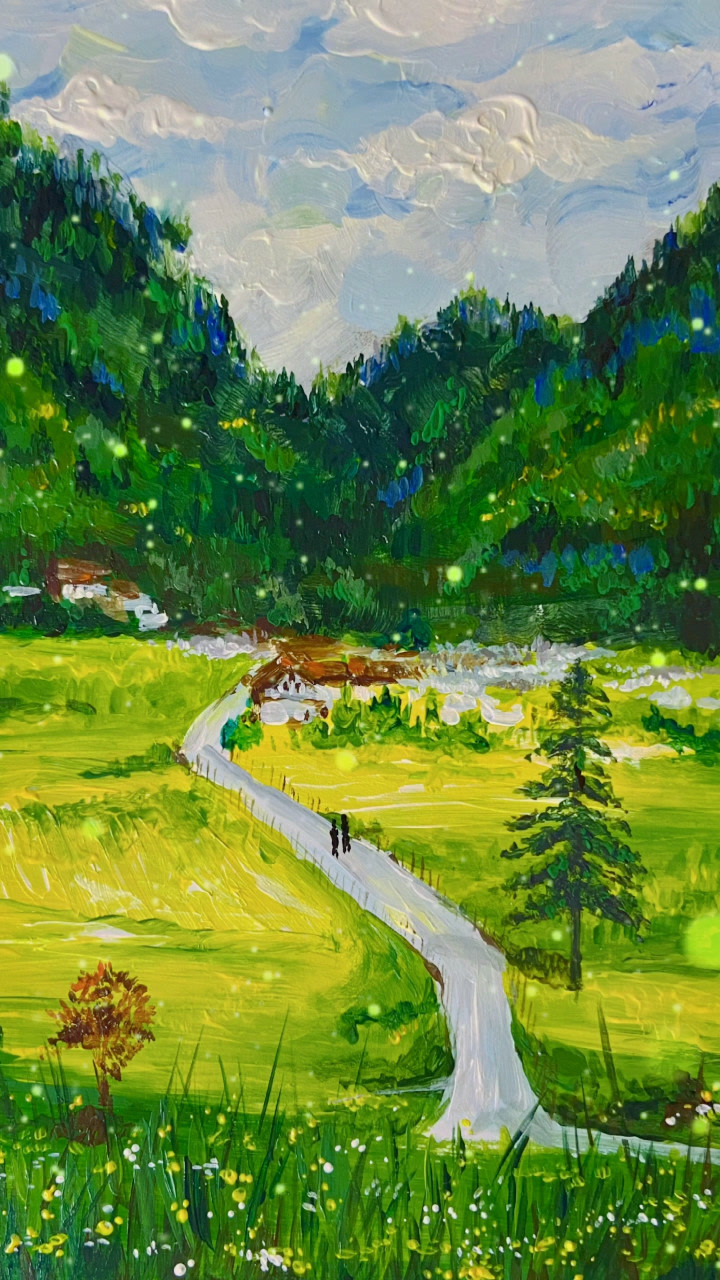 超美的绿色治愈系风景画