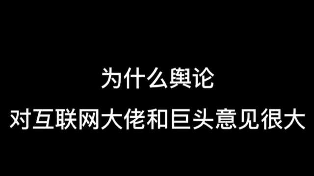 为什么舆论对互联网大佬和巨头意见很大