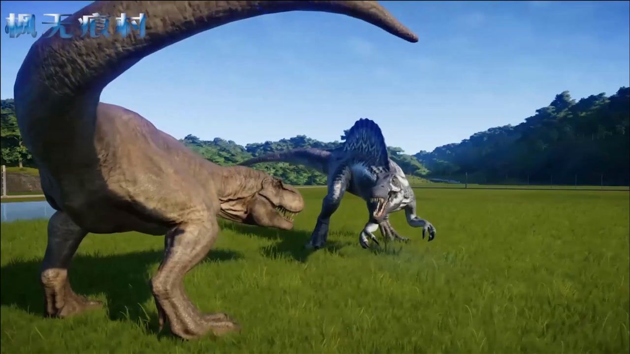 霸王龙大战棘龙非常精彩的争斗