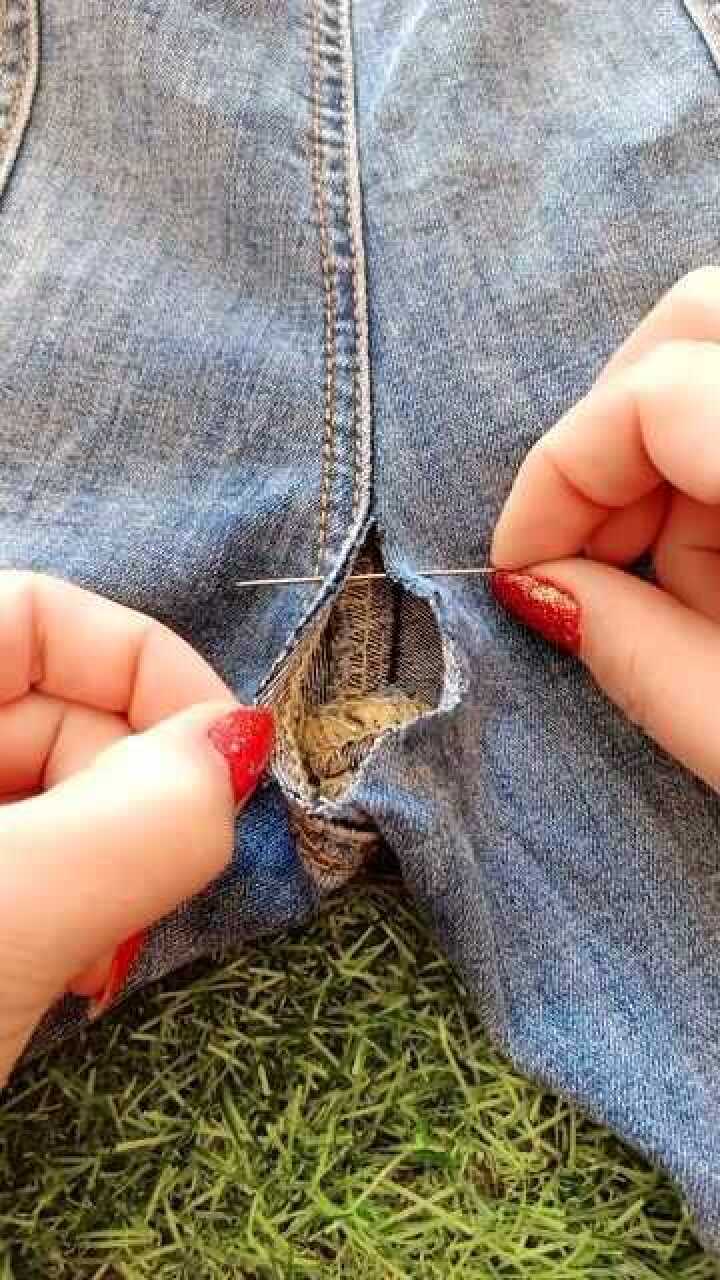 裤裆开线这样缝破洞瞬间隐形