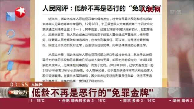 人民网:低龄不再是恶行的“免罪金牌”