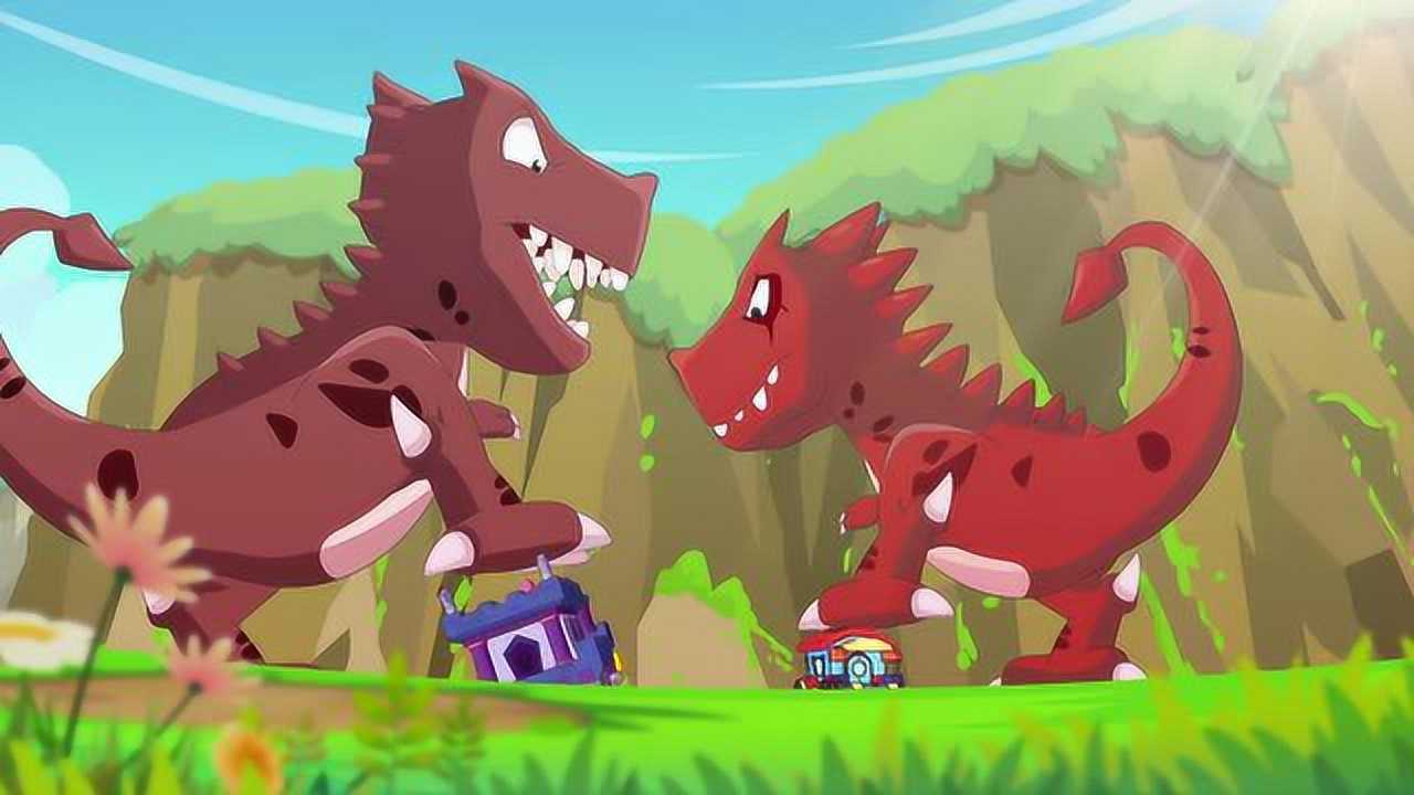 灰太狼为了保护最重要的人被恐龙一脚踩扁.