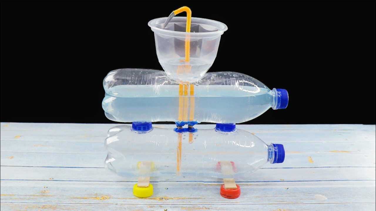 用矿泉水瓶自制小喷泉，简单手工_高清
