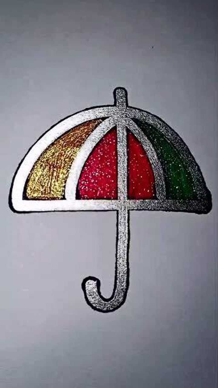 简笔画彩虹雨伞家里有小朋友的可以收藏哦