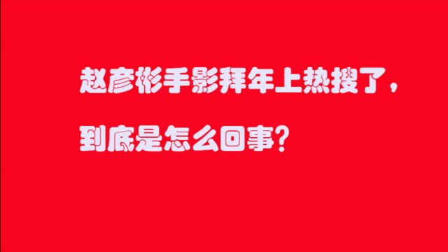 “赵彦彬手影拜年”上热搜了