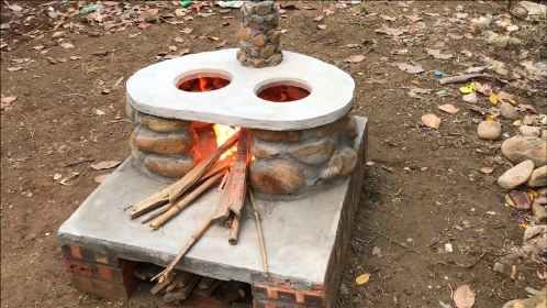 自制多用柴火灶,成品没想到如此好用,要是涂上泥巴估计更好!