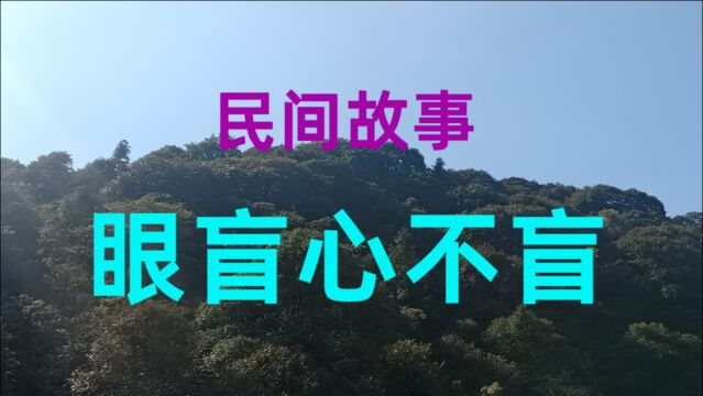 民间故事《眼盲心不盲》突然有一天,村里来了一个盲人