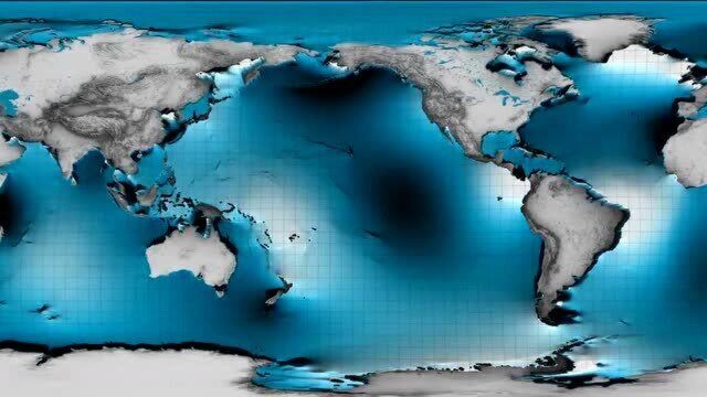 这是根据卫星数据拍摄的洋流渐晕图