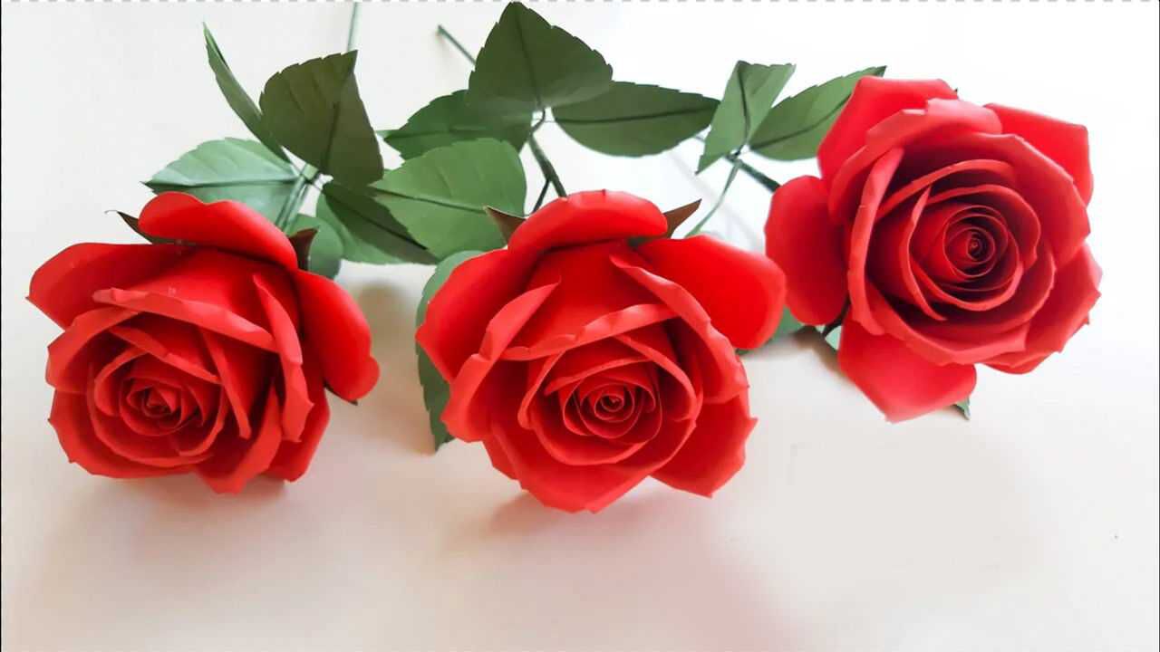 创意纸艺手工教程——用卡纸做玫瑰花教程