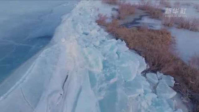 我国最大内陆淡水湖出现推冰奇观