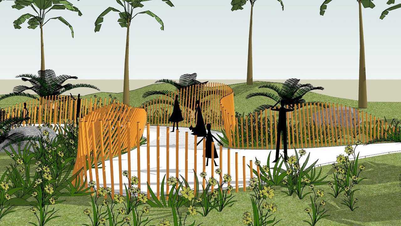 sketchup景观曲线栏杆建模