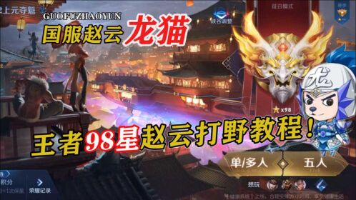 龙猫:万场国服赵云荣耀98星硬核教学!