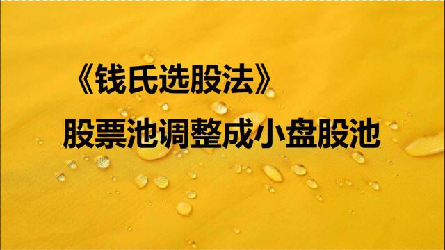 《钱氏选股法》股票池调整成小盘股池