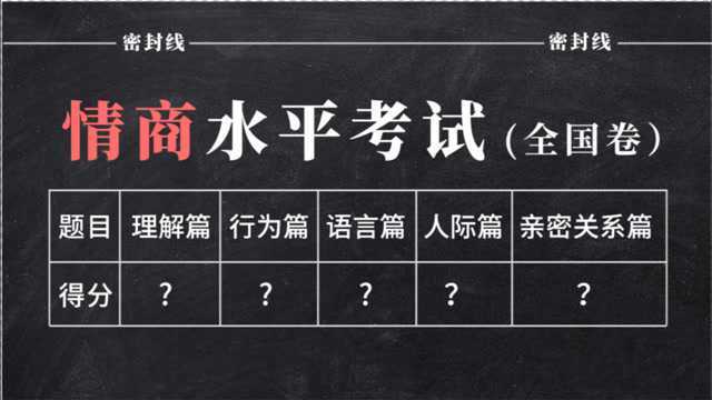 情商考试,8道题测出你的情商到底有多高?