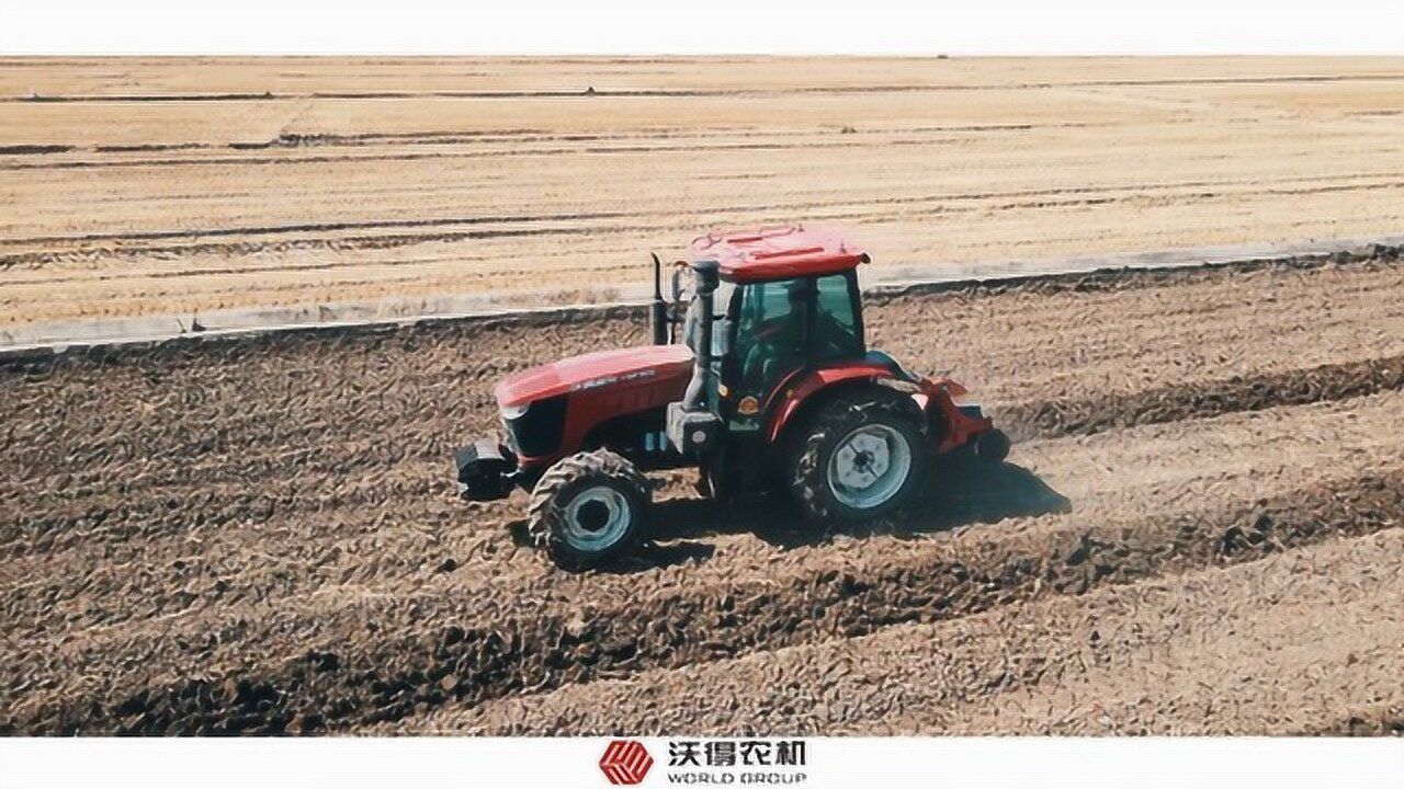 沃得奥龙wf1404拖拉机带筑埂机,粉土机作业展示_腾讯视频