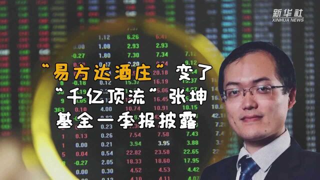 “易方达酒庄”变了 “千亿顶流”张坤基金一季报披露