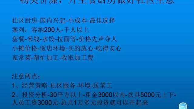 开一家人才两旺的餐厅,物美价廉,开主食厨房做好社区生意