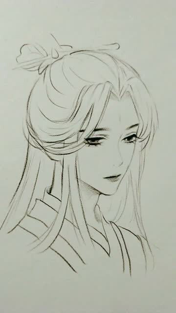 几笔画古风公子