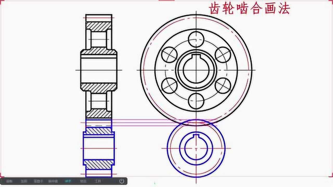 齿轮三视图图片