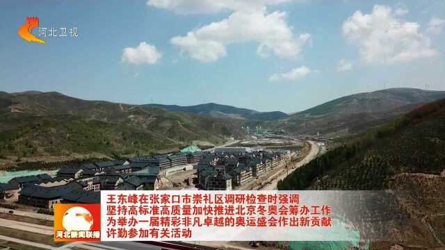 王东峰在张家口市崇礼区调研检查