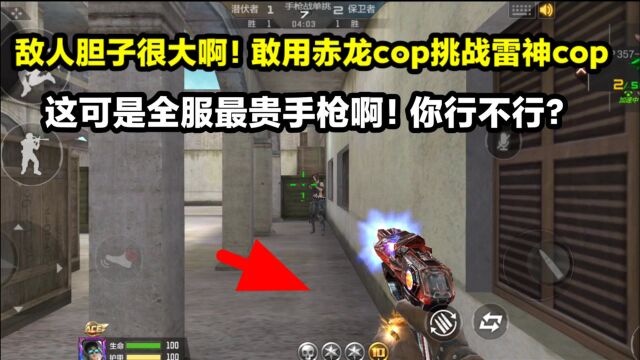 敌人胆子很大啊!敢用赤龙cop挑战雷神cop,全服最贵手枪啊!