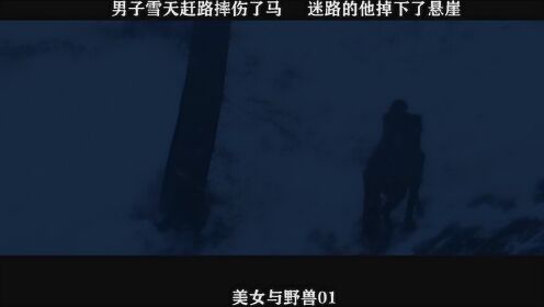 美女与野兽-01，男子雪天赶路摔伤了马，迷路的他掉下悬崖