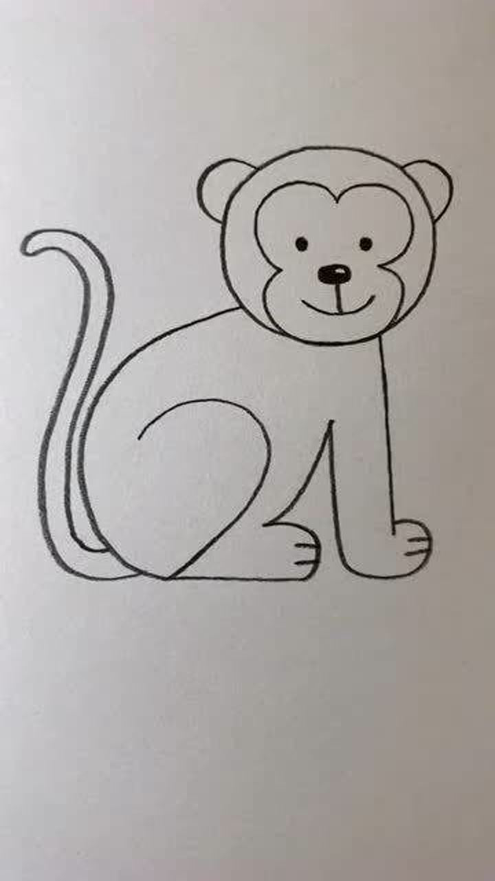 猴子的简易画法图片
