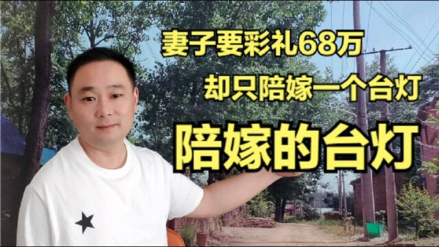 订婚彩礼68万,却只陪嫁一个台灯,洞房夜老公摔碎台灯,结果蒙了