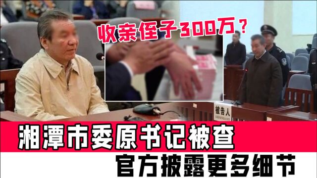 收了亲侄子300万!湘潭市委原书记被查,官方披露更多细节