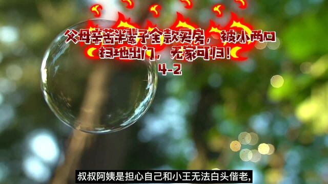 父母辛苦半辈子全款买房,被小两口扫地出门,无家可归!42