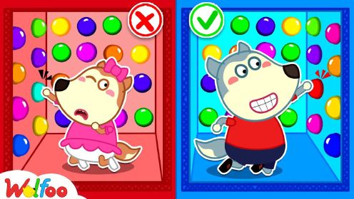 沃尔夫动画：沃尔夫100个神秘按钮颜色挑战，但只有一个能逃脱！