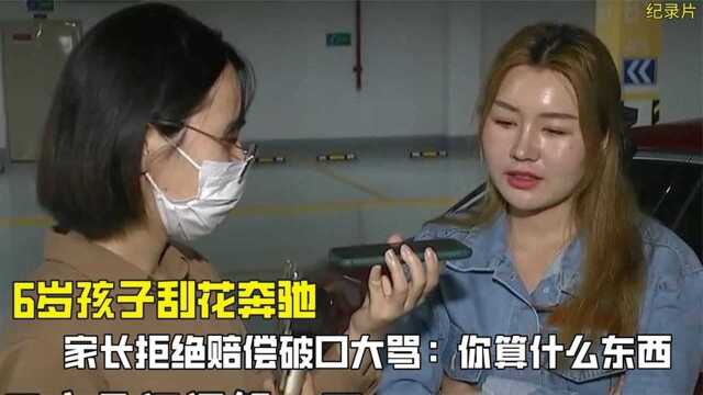 6岁孩子刮花奔驰家长拒绝赔偿大骂:你算什么东西法律拿我没办法 #好片推荐官#