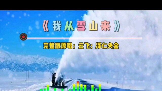 雪原情歌《我从雪山来》原唱:云飞;泽仁央金:歌声优美动听…