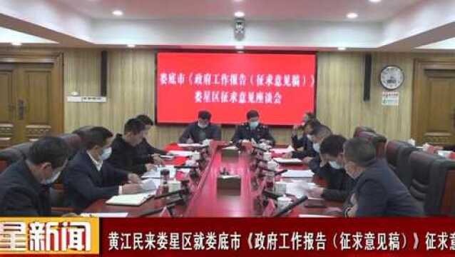 黄江民来娄星区就娄底市《政府工作报告(征求意见稿)》征求意见建议