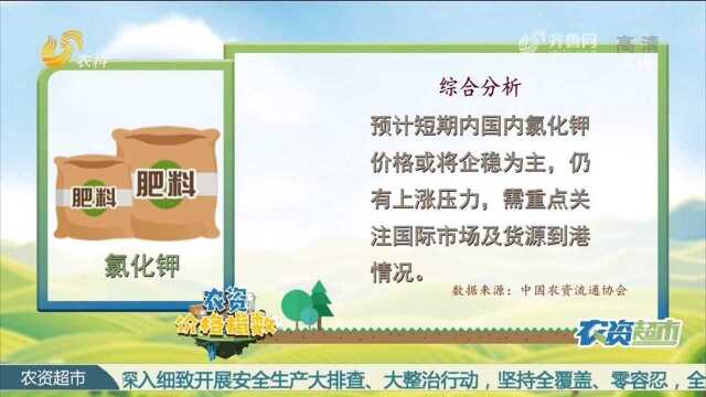 农资价格指数发布:预计短期内国内氯化钾价格或将企稳为主