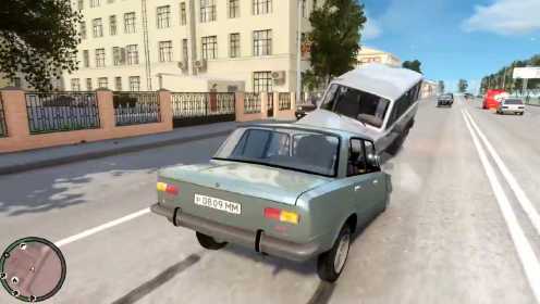 模拟器：俄国车碰撞测试，真实碰撞现场模拟