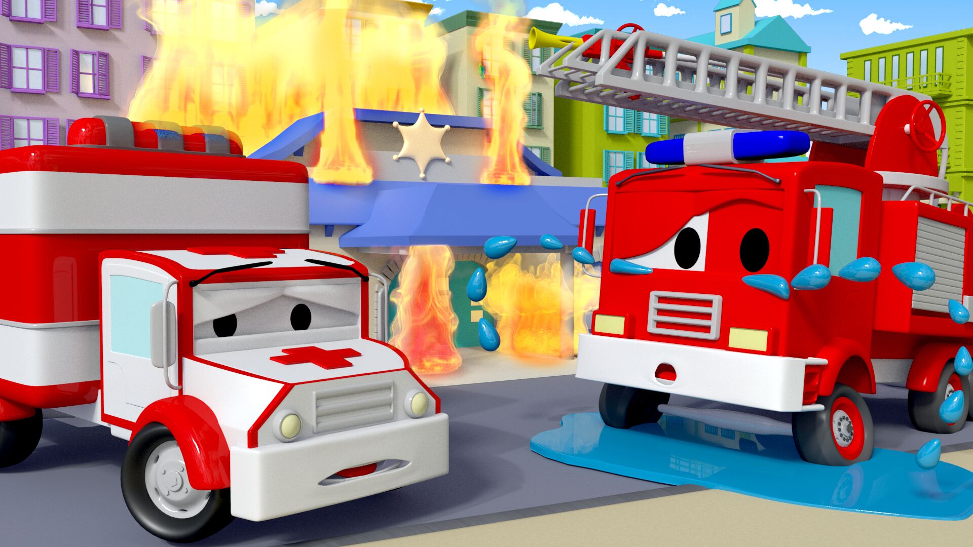 汽车城之救护车安柏 第1集 消防车弗兰克_高清1080p在线观看平台_腾讯