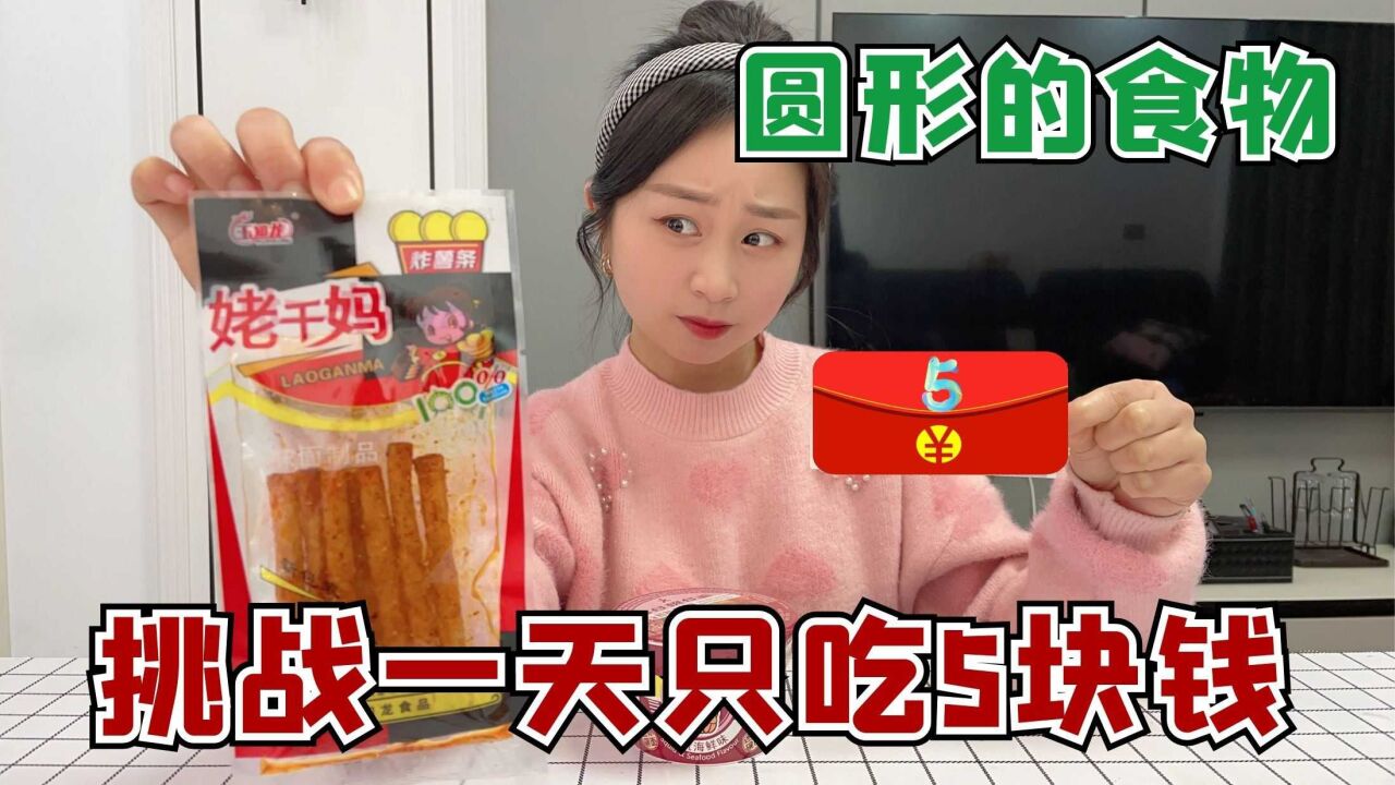 挑战一天只吃5块钱圆形的食物，辣条是圆的？泡面也是圆的？_高清