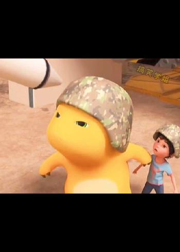 爆笑动画,奶龙小七被炮弹追