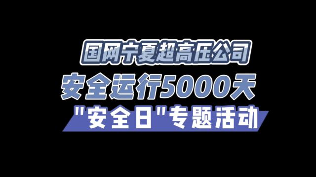 国网宁夏超高压公司安全运行5000天“安全日”专题活动