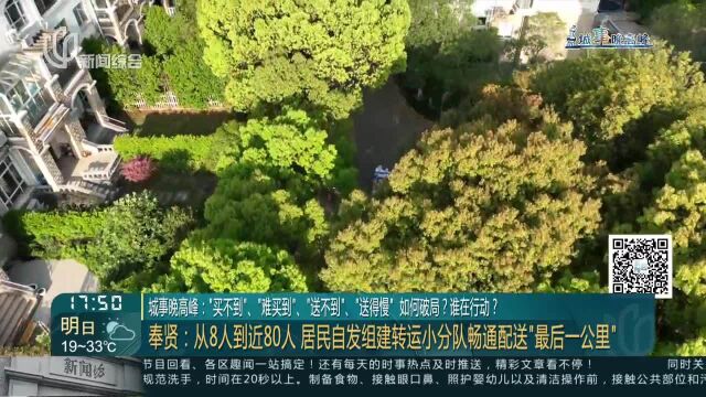 奉贤:从8人到近80人 居民自发组建转运小分队畅通配送“最后一公里”