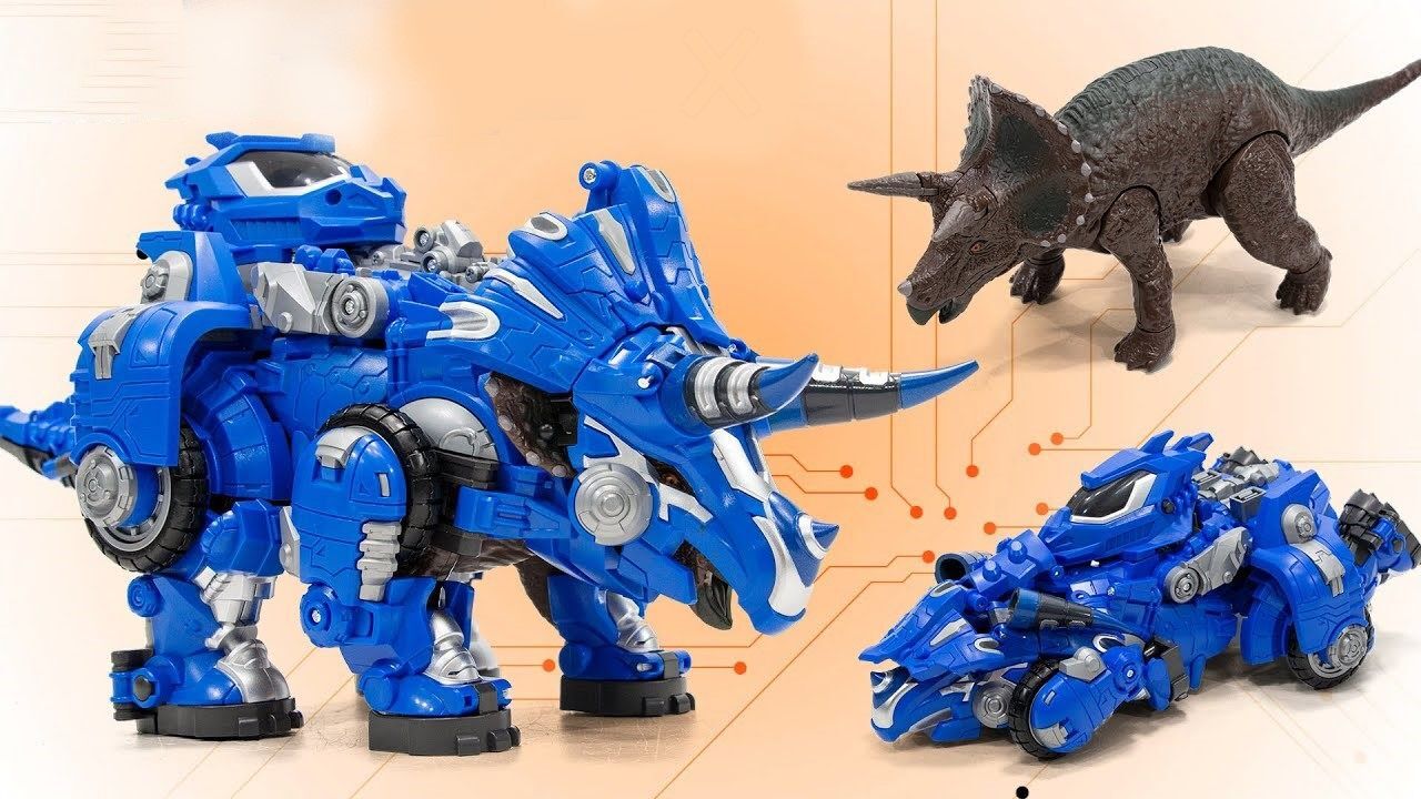 三角龙机器人和手办模型玩具