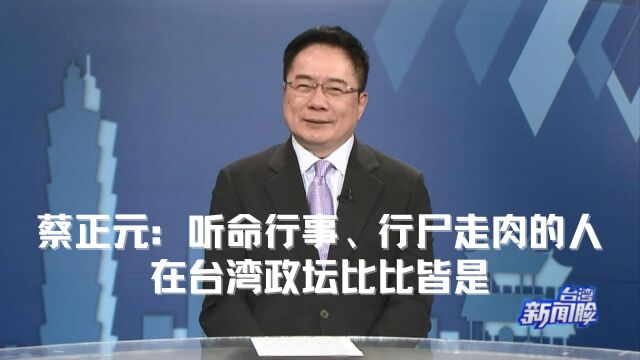 蔡正元:听命行事、行尸走肉的人在台湾政坛比比皆是