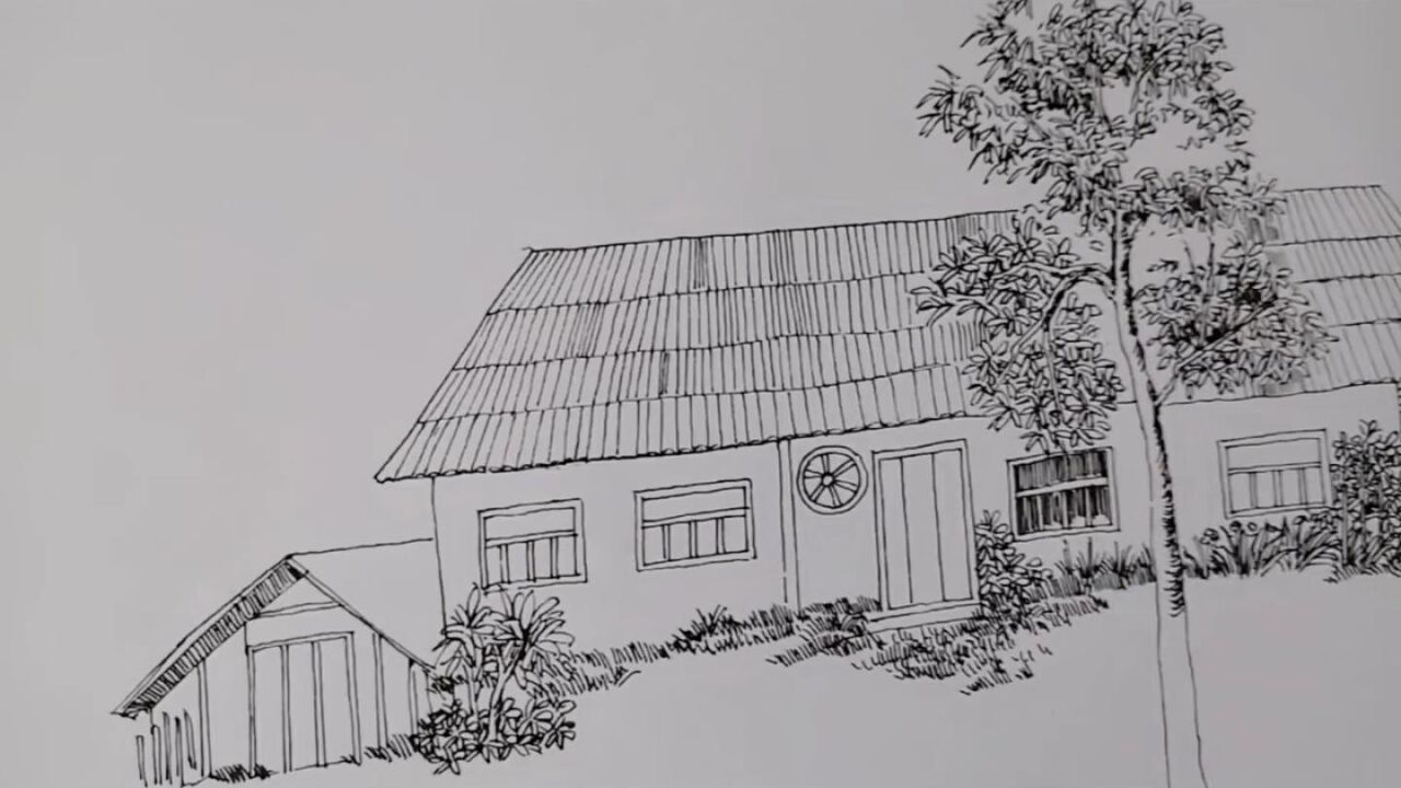 【钢笔画】西方乡村小木屋速写,有没有回乡下过田园生活的冲动?