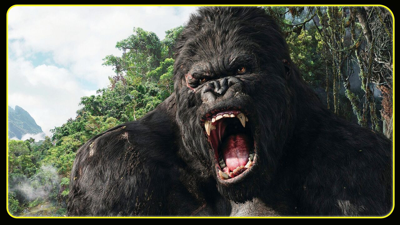 美女与野兽,金刚为救美女,大战巨兽,手撕霸王龙