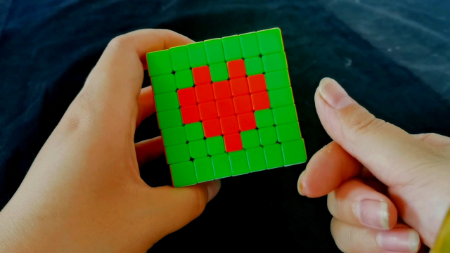 七阶魔方爱心花样拼字送给你,还我一个小心心好吗