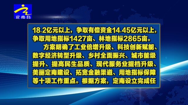 《定南县2022年争项争资工作方案》印发实施